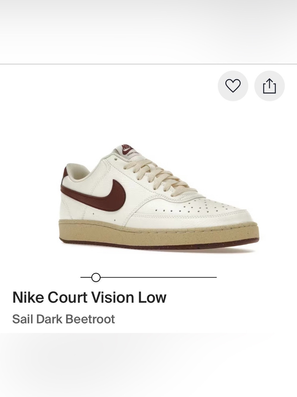 Nike Court Vision Low Women’s Sneakers - White / Dark Maroon